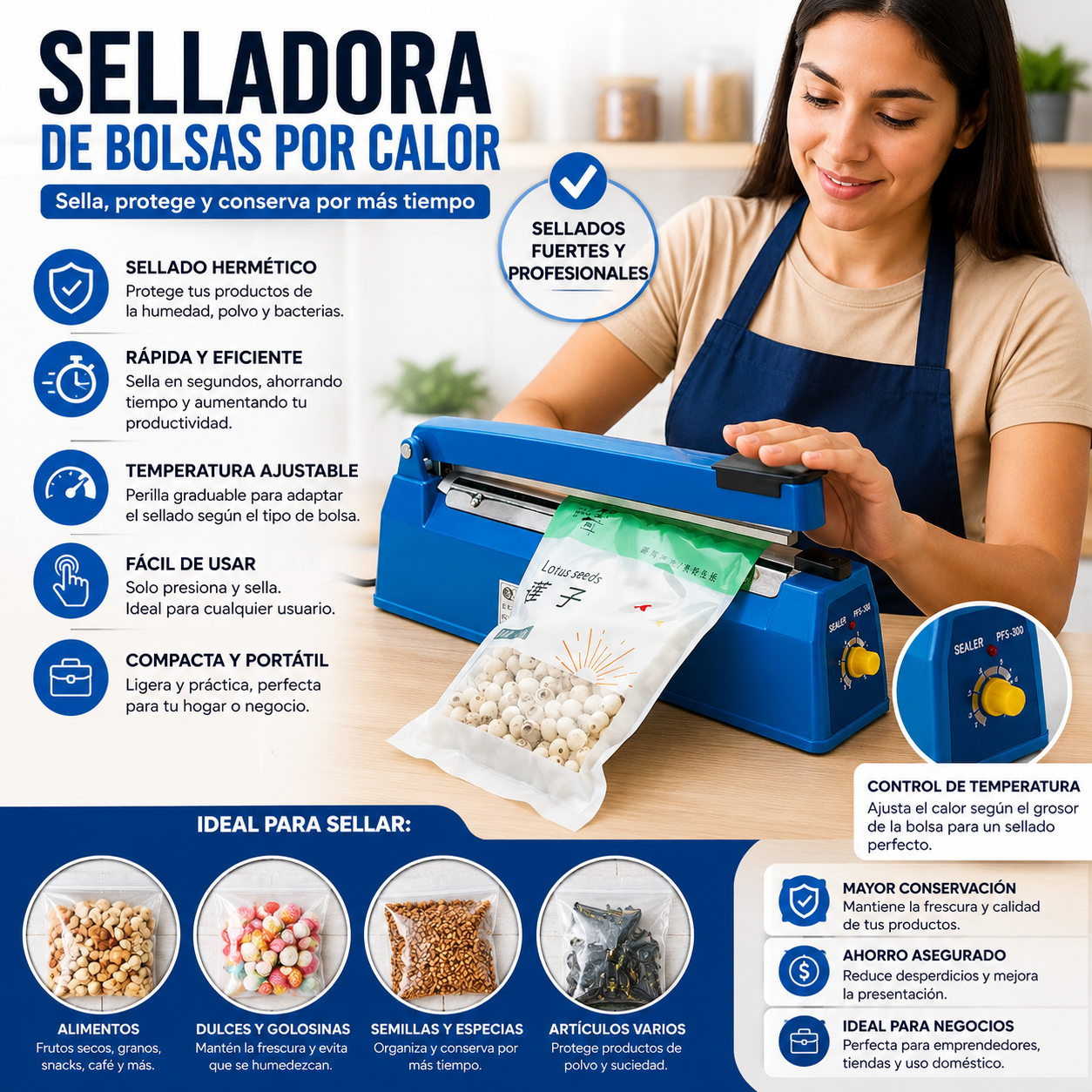 Selladora de Bolsas por Calor